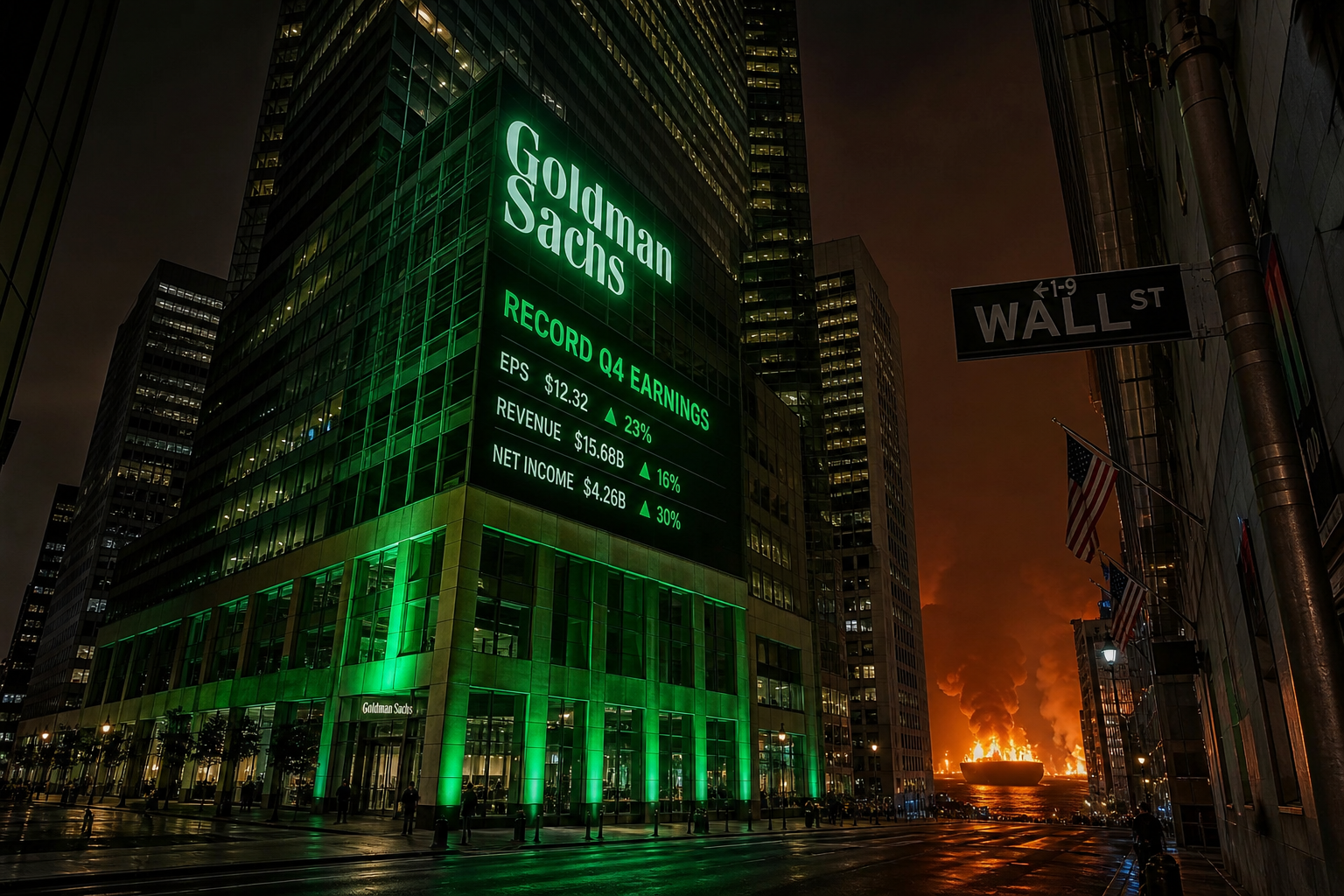 Goldman Sachs Just Posted the Best Quarter in Its History — EPS Crushed Estimates by 45%, All Five Banks Beat, IBM Had Its Worst Day Since 1987, Inflation Hit Its Biggest Drop Since 2020, and Iran Struck Two UAE Tankers as Oil Surged to $87