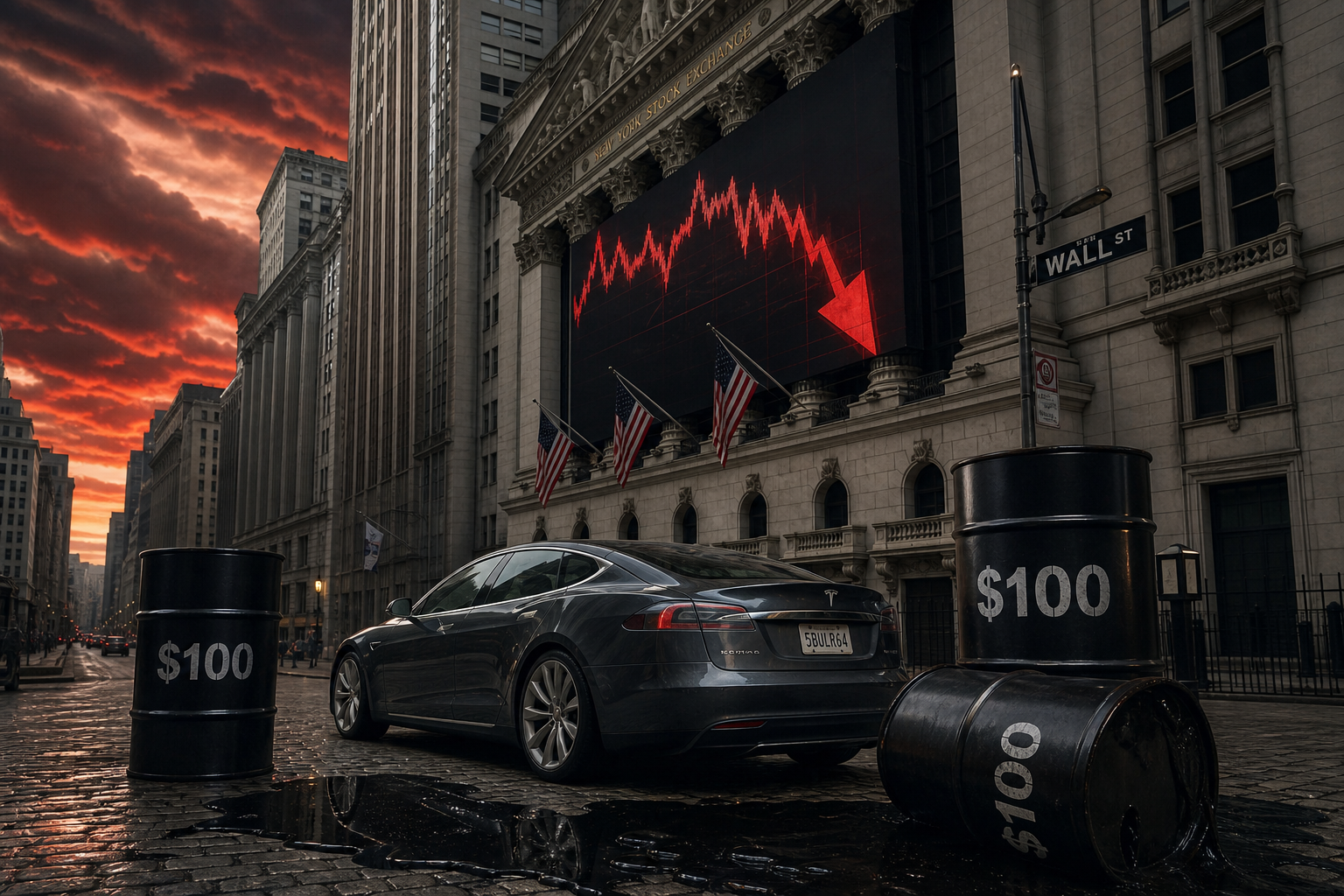 Tesla Crashes 14% After Missing Earnings by 39% — While Brent Crude Blasts Through $100 for the First Time Since May and the Houthis Bomb Saudi Oil Tankers